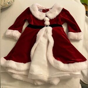 Blueberi Mrs. Claus dress. Elegant red and White faux fur Christmas costume.